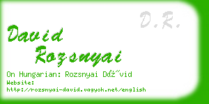david rozsnyai business card
